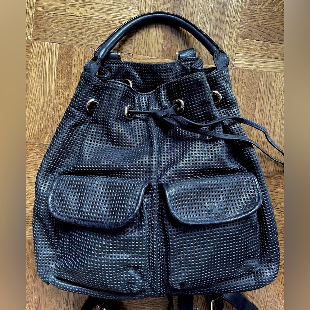 & Other Stories perforated vegan leather backpack